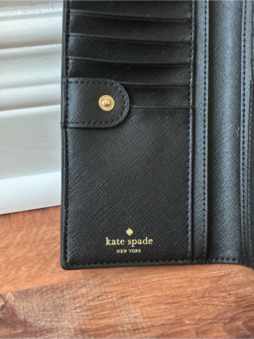 Kate Spade Black And Silver Glitter Stripe Wallet - Picture 12 of 14